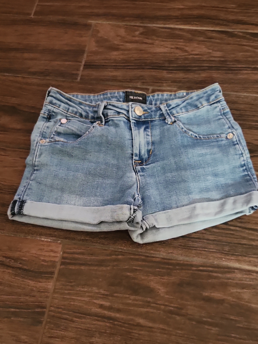 Hudson Jeans Light Blue Denim Rolled Hem Girls' Shorts